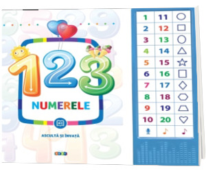 123 Numerele - Asculta si invata - 33 de butonase cu sunete  (Varsta recomandata 4-6 ani)