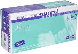 Manusi nitril nepudrate 200buc/set-L,albastre,autorizate MDD,PPD, Semperg.