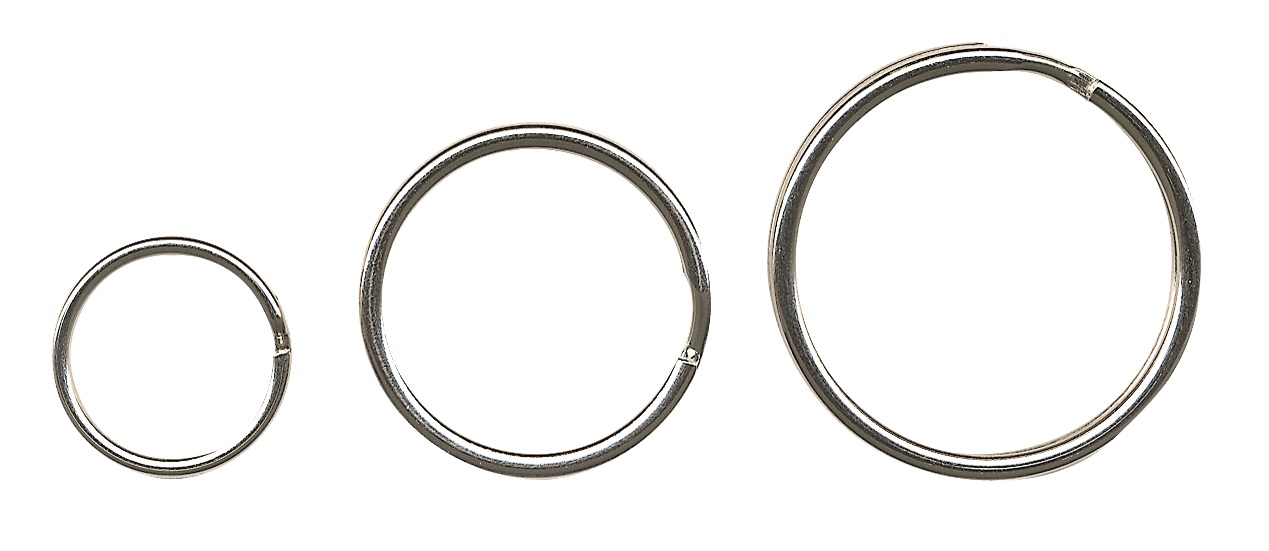 Inele metalice pentru chei, D - 33mm, 100 buc/set, ALCO - argintii