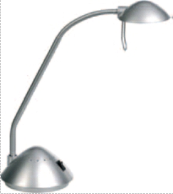 Lampa de birou cu brat flexibil, 20W - halogen, ALCO - argintie