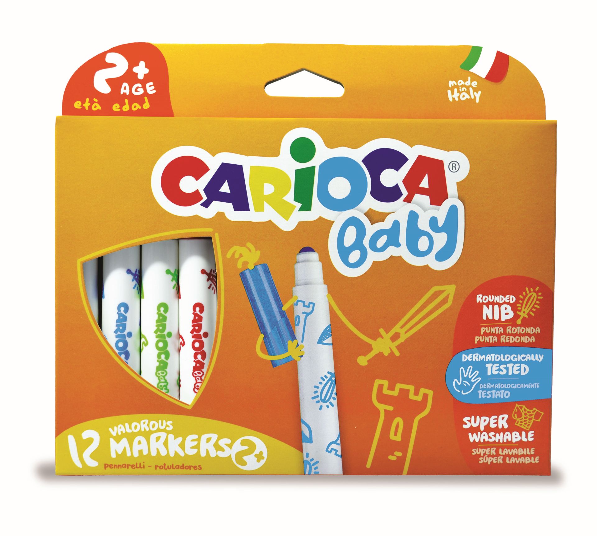 Carioca super lavabila, 12 culori/cutie, Carioca Baby  2