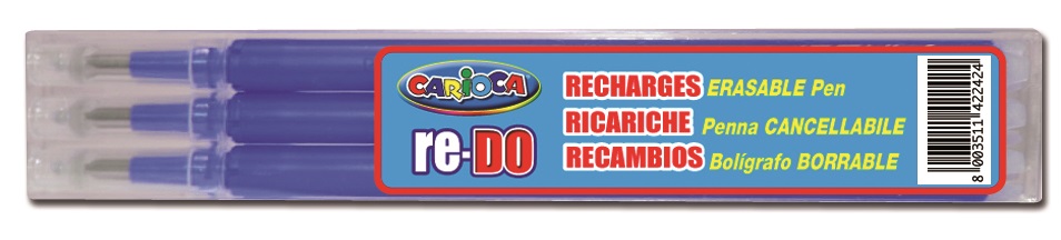 Rezerve pix, 3 buc/set, CARIOCA Re-Do - albastru