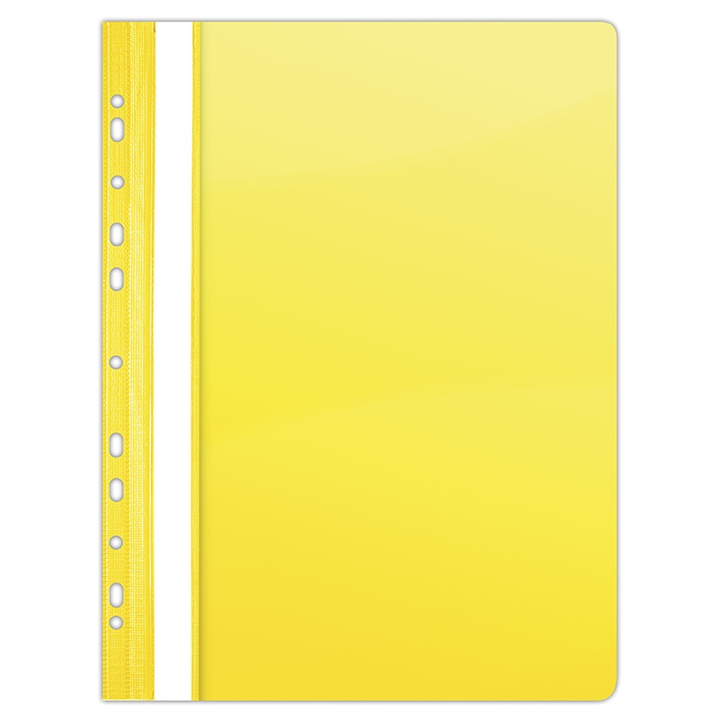 Dosar plastic PVC, cu sina si multiperforatii, 10 buc/set, Donau - galben