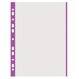 Folie protectie transparenta, cu margine color, 40 microni, 100 folii/set, Donau - margine violet