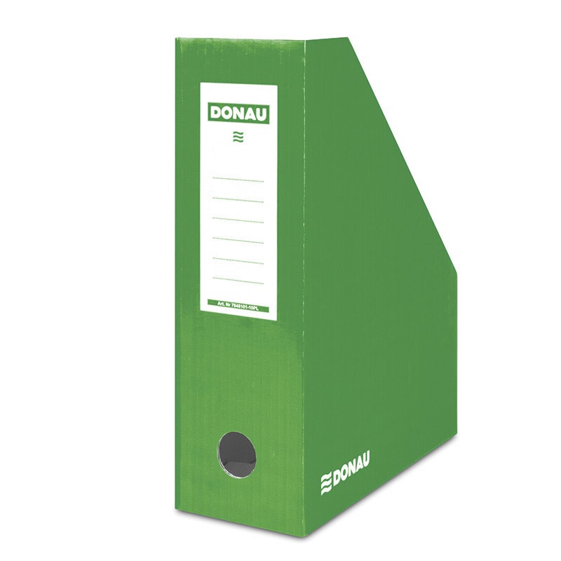 Suport vertical pentru cataloage, A4 - 10cm latime, din carton laminat, verde, Donau