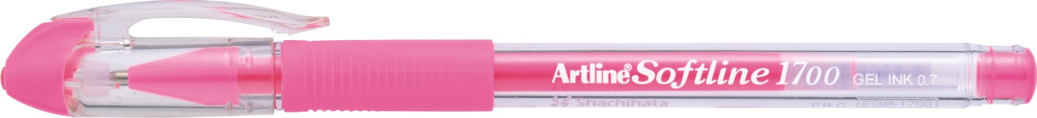 Pix cu gel Artline Softline 1700, rubber grip, varf 0.7mm - roz fluorescent