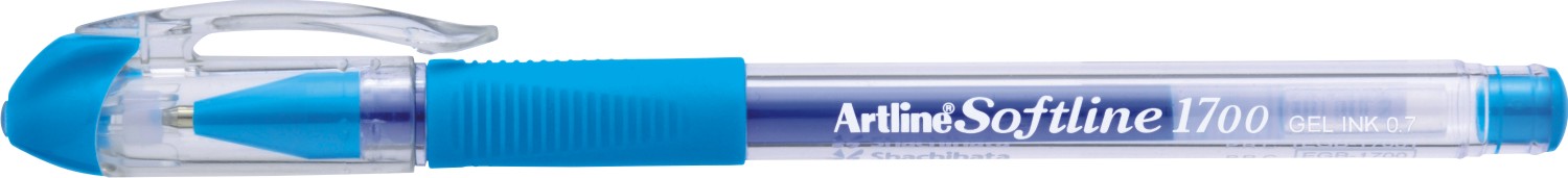 Pix cu gel Artline Softline 1700, rubber grip, varf 0.7mm - bleu