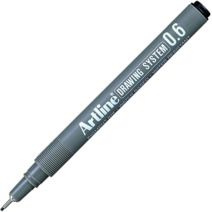 Marker pentru desen tehnic Artline, varf fetru 0.6mm - negru