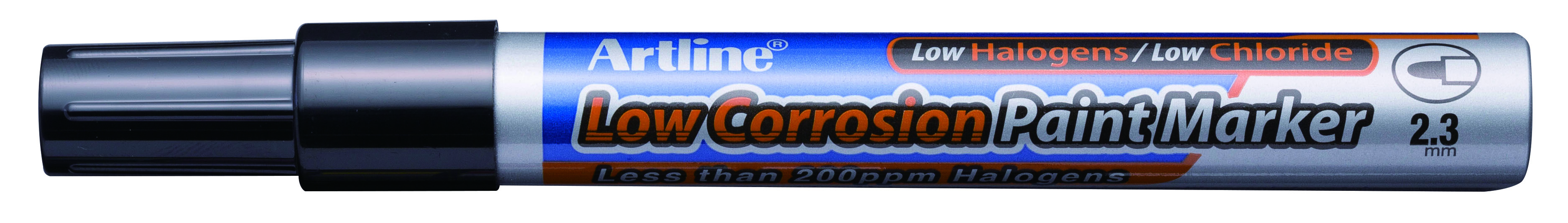Marker cu vopsea ARTLINE 420, coroziune scazuta, corp metalic, varf rotund 2.3mm - negru