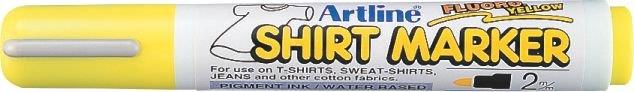 T-Shirt marker Artline, corp plastic, varf rotund 2.0mm - galben fluorescent