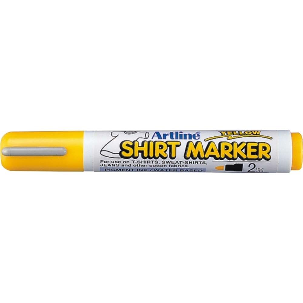 T-Shirt marker Artline, corp plastic, varf rotund 2.0mm - galben