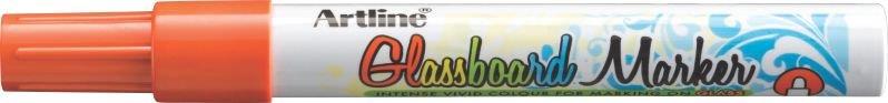 Marker pentru tabla de sticla,  portocaliu fluorescent, varf rotund 2.0mm - Artline Glassboard