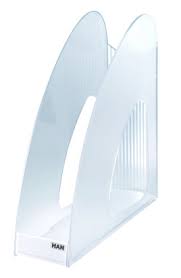 Suport vertical plastic pentru cataloage, transparent cristal, Han Twin