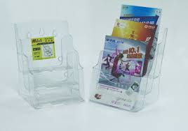 Display plastic pentru brosuri, transparent, de birou/perete, 3 x A5, Kejea