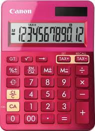 Calculator birou, 12 Digits, CANON LS 123 color , 145 x 104 x 25 mm - roz