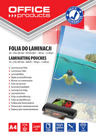 Folie pentru laminare,  A4  80 microni 100buc/top Office Products