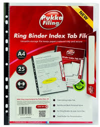 Folie protectie documente A4, cu index, capacitate 25 coli, 5 buc/set, PUKKA - transparent
