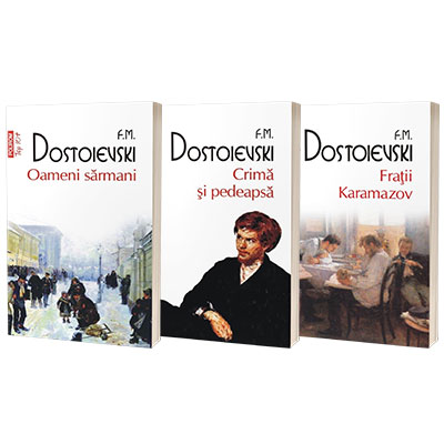 Serie de autor Feodor Dostoievski. Fratii Karamazov, Crima si pedeapsa si Oameni sarmani (set de 3 carti)