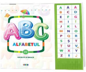 ABC Alfabetul - Asculta si invata - 33 de butonase cu sunete  (Varsta recomandata 4-6 ani)