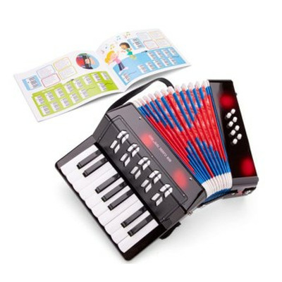 Acordeon mare, cu 17 taste - Negru. Jucarie muzicala
