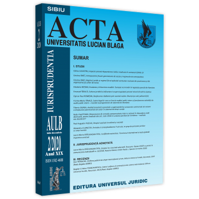 Acta Universitatis Lucian Blaga nr. 2/2020