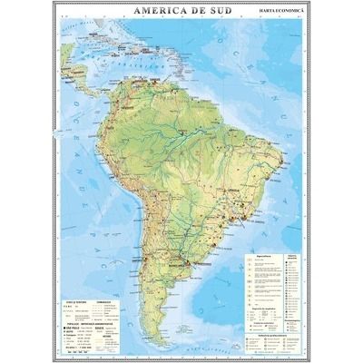 America de Sud. Harta economica 1000x1400 mm