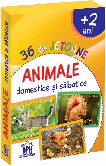 Animale domestice si salbatice. 36 de jetoane