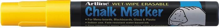Marker cu creta Artline, pentru table de scris, varf 4.0mm - galben