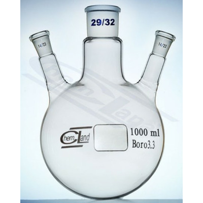 Balon cu Fund Rotund cu 3 Gaturi cu Slif 1000ml