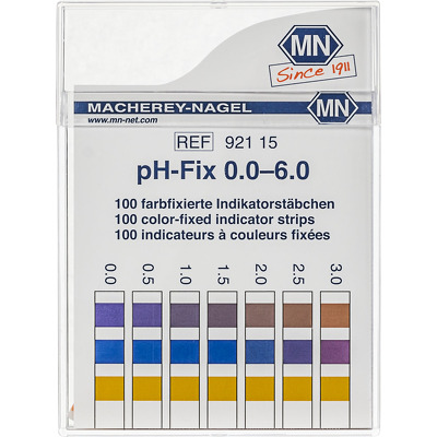 Benzi test pentru determinarea pH-ului, 0 - 6