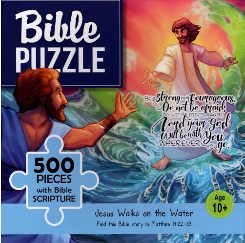 Bible puzzle - 500 pieces with Bible Scripture - Jesus Walks on the Water (10+)