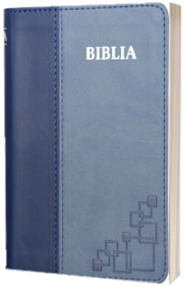 Biblia foarte mica, 043, coperta pvc flexibila, albastra, cuvinte cu rosu, margini argintii, repertoar