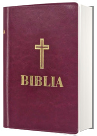 Biblia – format 053, grena, cu fermoar si coperta din piele ecologica