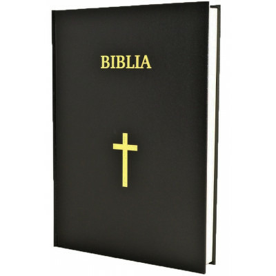 Biblia mare, 073, coperta neagra, cu cruce