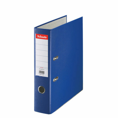Biblioraft A4, plastifiat PP, margine metalica, 75 mm, Esselte Economy - albastru