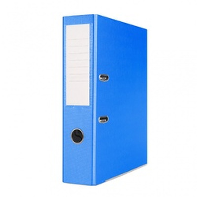 Biblioraft A4, plastifiat PP/paper, margine metalica, 75 mm, albastru