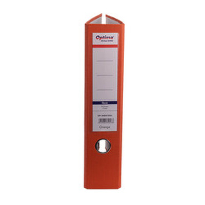 Biblioraft A4, plastifiat PP/paper, margine metalica, 75 mm, Optima Classic - portocaliu