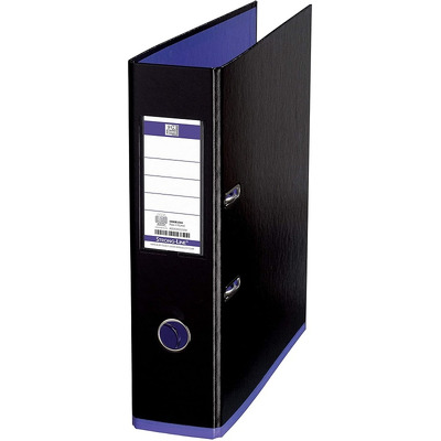 Biblioraft A4, plastifiat PP/PP, 80 mm, Oxford MyColour - negru/violet