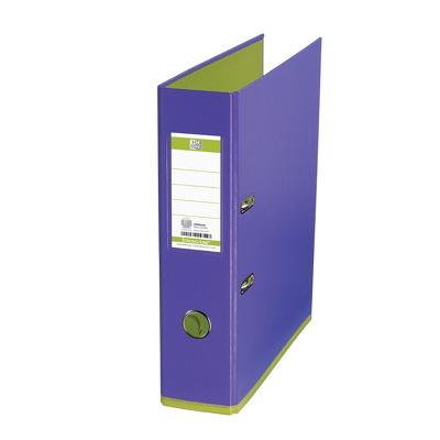 Biblioraft A4, plastifiat PP/PP, 80 mm, Oxford MyColour - violet deschis/verde deschis