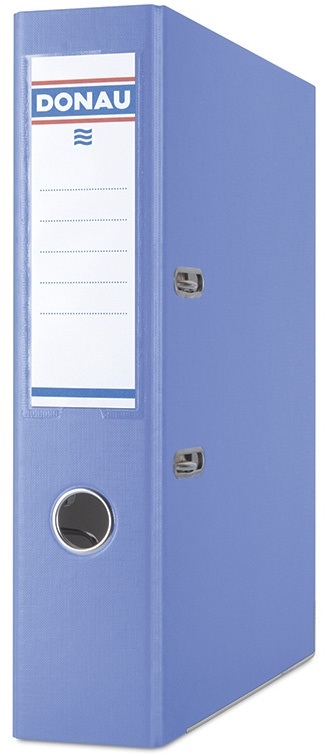 Biblioraft A4, plastifiat PP/PP, margine metalica, 75 mm, Donau Premium - albastru