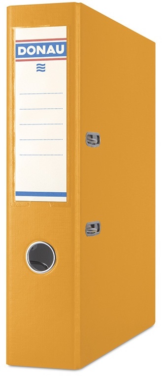 Biblioraft A4, plastifiat PP/PP, margine metalica, 75 mm, Donau Premium - orange