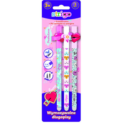 Blister Strigo pix cerneala cu stergere, LOVEX 3 Blister Strigo pix cerneala cu stergere, LOVEX 3