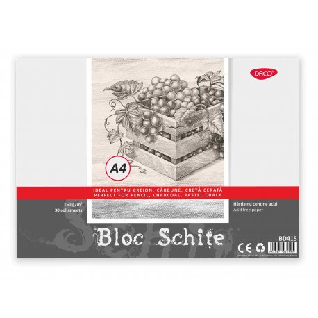 Bloc A4 schite, 150G 30 file Daco BD415