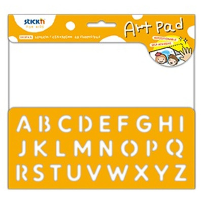 Bloc desen autoadeziv 254 x 305mm, 24 file/set, Stickn Art Pad - alfabet