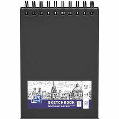 Bloc desen cu spirala, OXFORD Sketchbook, A5, 50 file - 100g/mp, coperta carton rigid negru