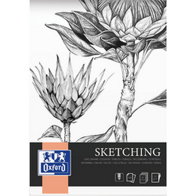 Bloc desen OXFORD Sketching, A4, 50 file - 120g/mp, coperta carton - design flori