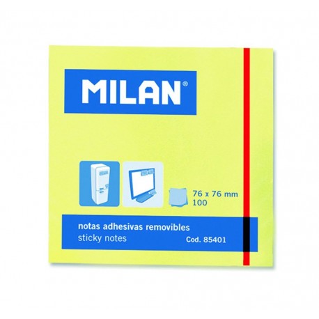 Post-it adeziv, 76x76mm,  galben pal, Milan