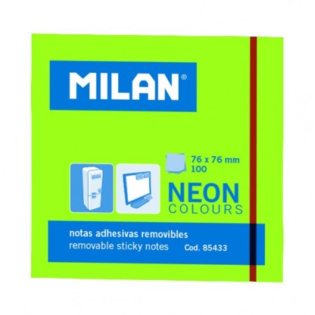 Bloc notes adeziv 76 x 76 Verde neon Milan