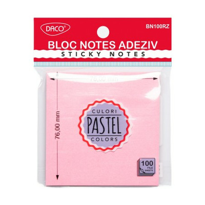 Bloc notes adeziv 76x76 mm Roz pastel