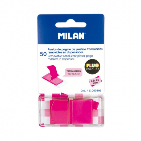 Post-it adeziv index, 45X25 mm, roz, Milan